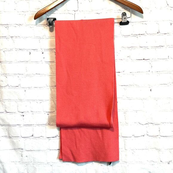 Vintage Harold's Scarf Wool Ribbed Rectangular 60x10" made in Italy Pink Scarave - Picture 1 of 6